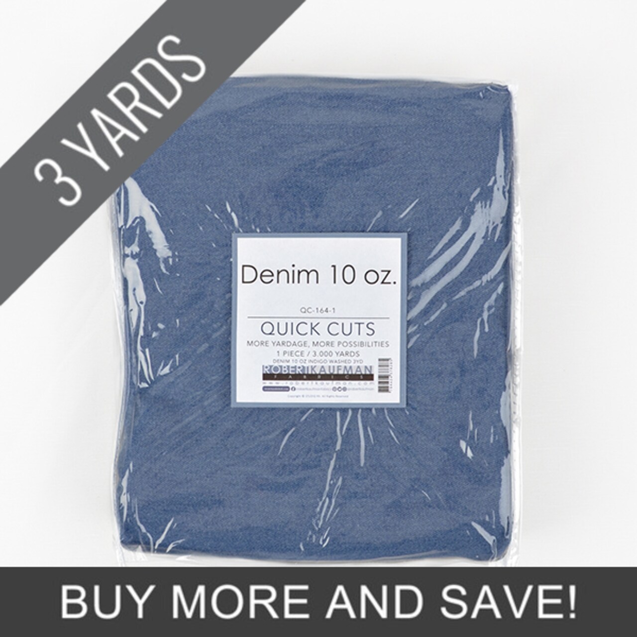 Indigo Denim 10 Oz - 3 Yard Quick Cut by Robert Kaufman for Robert Kaufman (QC-164-1)
